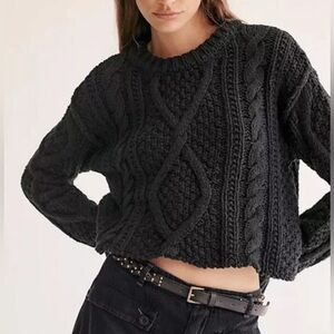 Free People Cutting Edge Chunky Cable Knit Sweater
